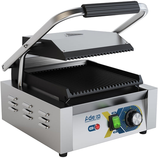 Heavy Duty Panini Contact grill Single Ribbed | Adexa EGD10C