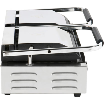 Heavy Duty Twin Panini Contact grill Dual Zone 3.6kW Ribbed | Adexa MLP813